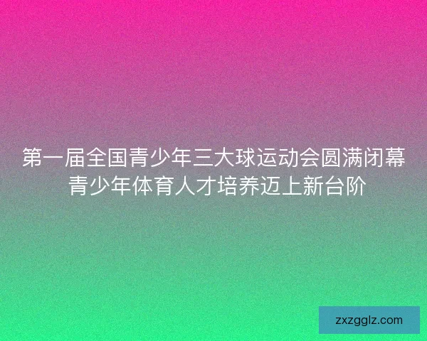 第一届全国青少年三大球运动会圆满闭幕 青少年体育人才培养迈上新台阶